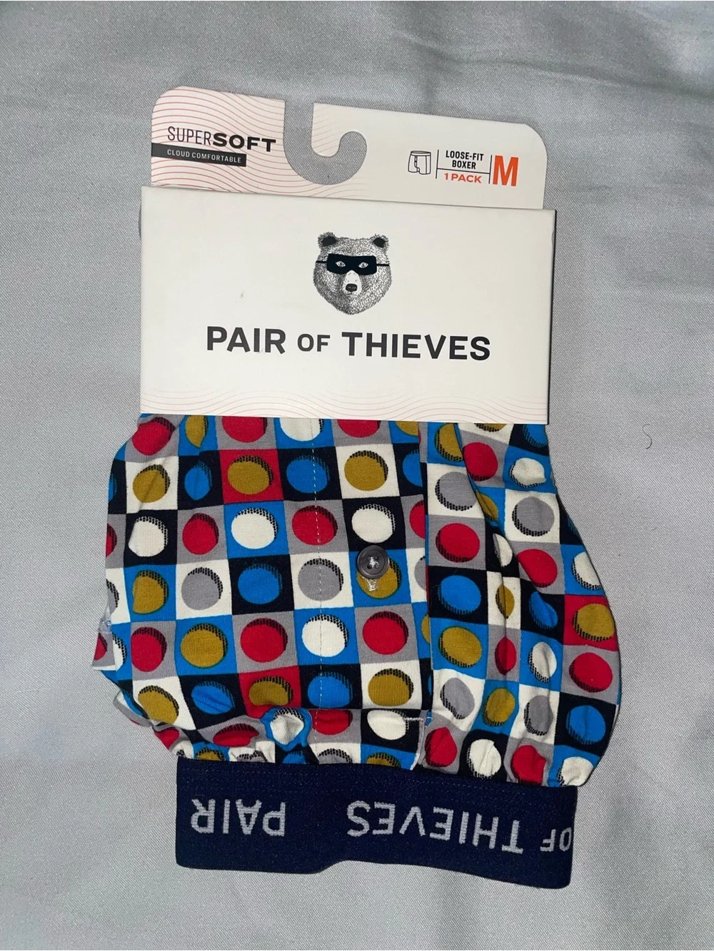 Men’s Loose-Fit Boxer - Multi Dot Print (Blue Base)